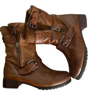 Rudsak Women's Brown Leather Fur-Lined Ankle Boots Size 38 EU